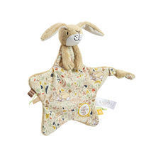 Load image into Gallery viewer, Plush bunny toy with patterned blanket on a white background