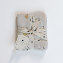 Load image into Gallery viewer, Packaged pear design muslin with 'Ralphie Bear' branding on a white background