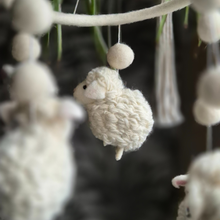 Load image into Gallery viewer, Felt White Sheep Mobile - Handmade