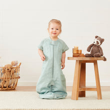 Load image into Gallery viewer, Organic All Year Short Sleeved 2 in 1 Sleeping Suit Bag - Sage 1.0 TOG