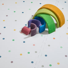 Load image into Gallery viewer, Set of colorful wooden arches on a polka dot background