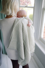 Load image into Gallery viewer, Large Swaddle Muslin - Gingham Sage