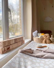 Load image into Gallery viewer, Anti Roll Wedge Baby Changing Mat - Scallop Neutral Beige