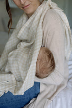 Load image into Gallery viewer, Large Swaddle Muslin - Gingham Beige
