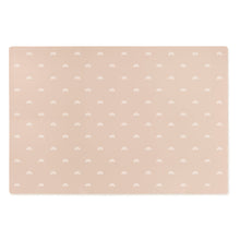 Load image into Gallery viewer, Beige playmat with white rainbow pattern on a beige background