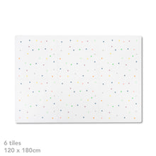 Load image into Gallery viewer, White tiles with colorful polka dots on a white background