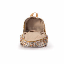 Load image into Gallery viewer, Open floral-patterned backpack on a white background