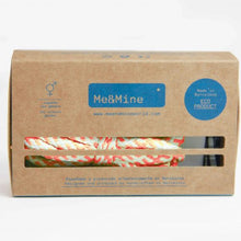 Load image into Gallery viewer, A Me&Mine Cat's Cradle toy, with a multicolored rope predominantly in white, packaged in a cardboard box with the brand and product name visible.
