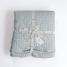 Load image into Gallery viewer, Quilted Playmat - Sage Green Gingham
