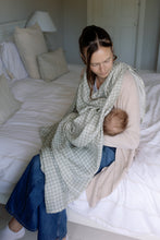 Load image into Gallery viewer, Large Swaddle Muslin - Gingham Sage
