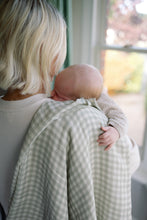 Load image into Gallery viewer, Large Swaddle Muslin - Gingham Sage
