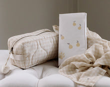 Load image into Gallery viewer, Quilted Washbag - Gingham Beige
