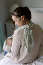 Load image into Gallery viewer, Large Swaddle Muslin - Gingham Sage
