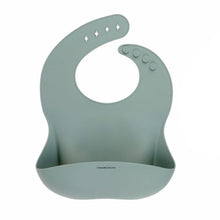 Load image into Gallery viewer, Green silicone bib on a white background
