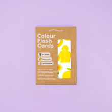 Load image into Gallery viewer, Pack of colour flash cards on a purple background
