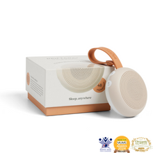 Load image into Gallery viewer, White noise machine with packaging on a white background
