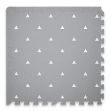 Load image into Gallery viewer, Gray play mat with white triangle pattern
