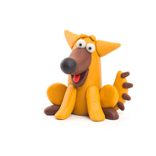 Load image into Gallery viewer, Clay dog figure with a happy expression on a white background
