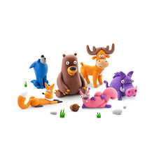Load image into Gallery viewer, Set of colorful animal figurines on a white background
