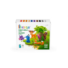 Load image into Gallery viewer, Box of Hey Clay forest animals playset on a white background
