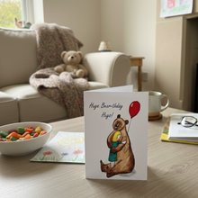 Load image into Gallery viewer, Huge Bear-thday Hugs - Girl Birthday Card
