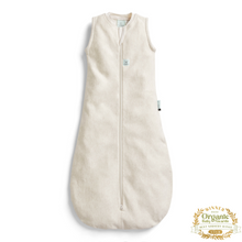 Load image into Gallery viewer, Beige baby sleeping bag with a zipper on a white background
