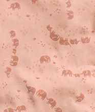 Load image into Gallery viewer, Pattern of elephants and birds on a pink background
