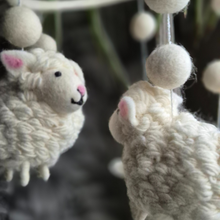 Load image into Gallery viewer, Handmade Felt White Sheep Mobile
