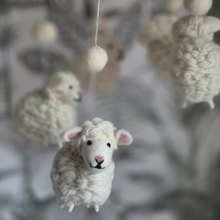 Load image into Gallery viewer, Handmade Felt White Sheep Mobile
