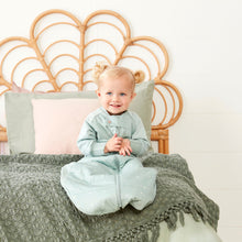 Load image into Gallery viewer, Organic Winter Long Sleeved 2 in 1 Sleeping Suit Bag - Sage 3.5 TOG
