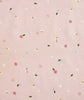 Load image into Gallery viewer, Light pink fabric texture swatch with small red floral patterns

