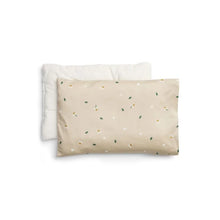 Load image into Gallery viewer, Beige pillowcase with colorful patterns on a white background
