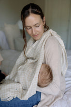 Load image into Gallery viewer, Large Swaddle Muslin - Gingham Beige
