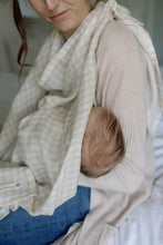 Load image into Gallery viewer, Large Swaddle Muslin - Gingham Beige
