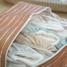 Load image into Gallery viewer, Cloth Nappy Pod - Dune Tan with White
