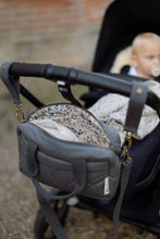 Load image into Gallery viewer, Quilted Changing Stroller Bag - Slate/Wildflower
