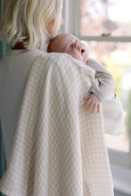Load image into Gallery viewer, Large Swaddle Muslin - Gingham Beige
