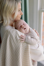 Load image into Gallery viewer, Large Swaddle Muslin - Gingham Beige
