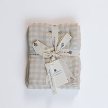 Load image into Gallery viewer, Large Swaddle Muslin - Gingham Beige
