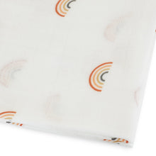 Load image into Gallery viewer, White fabric with rainbow pattern on a white background
