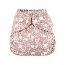 Load image into Gallery viewer, Reusable nappy cover with floral pattern on a white background
