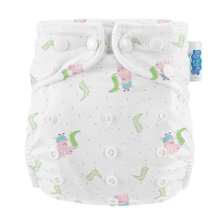 Load image into Gallery viewer, White cloth nappy with George Pig character pattern on a white background

