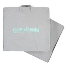Load image into Gallery viewer, Grey storage bag with 'gus + beau' logo on a white background

