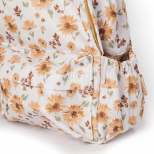 Load image into Gallery viewer, Floral-patterned bag with a zipper on a white background
