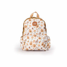 Load image into Gallery viewer, Floral-patterned backpack on a white background
