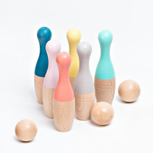 Load image into Gallery viewer, Me&amp;Mine Wooden Bowling Pins
