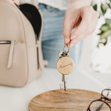 Load image into Gallery viewer, Jodie Gaul Mummy Wooden Engraved Keyring
