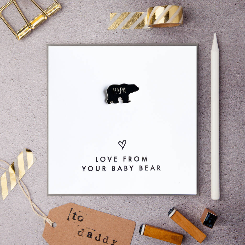 Jodie Gaul Papa Bear Enamel Pin Card