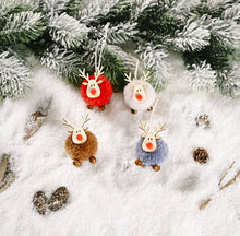 Load image into Gallery viewer, Jodie Gaul Cream Elk Pom Pom Christmas Decoration
