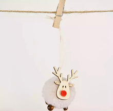 Load image into Gallery viewer, Jodie Gaul Cream Elk Pom Pom Christmas Decoration
